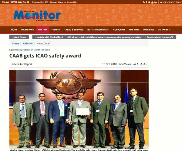 CAAB gets ICAO safety award